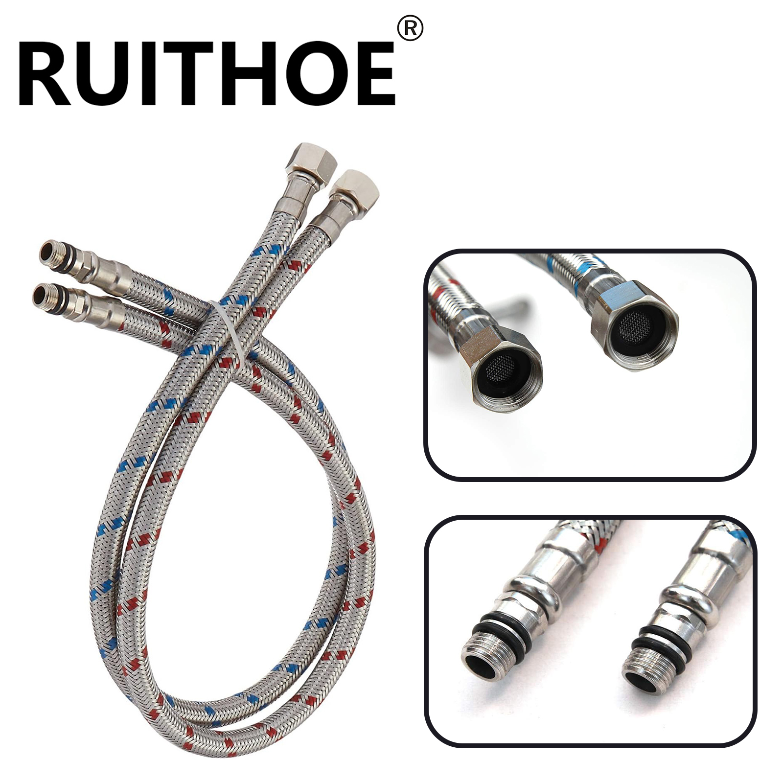 2 Piece 24-Inch Long Faucet Co - Flexible Hose Braided avaliação e preço