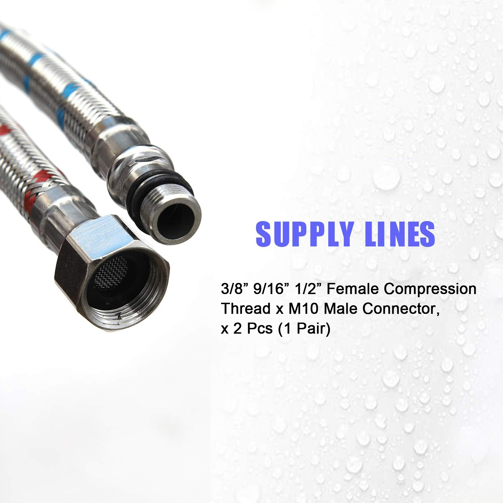 2 Piece 24-Inch Long Faucet Co - Flexible Hose Braided avaliação e preço