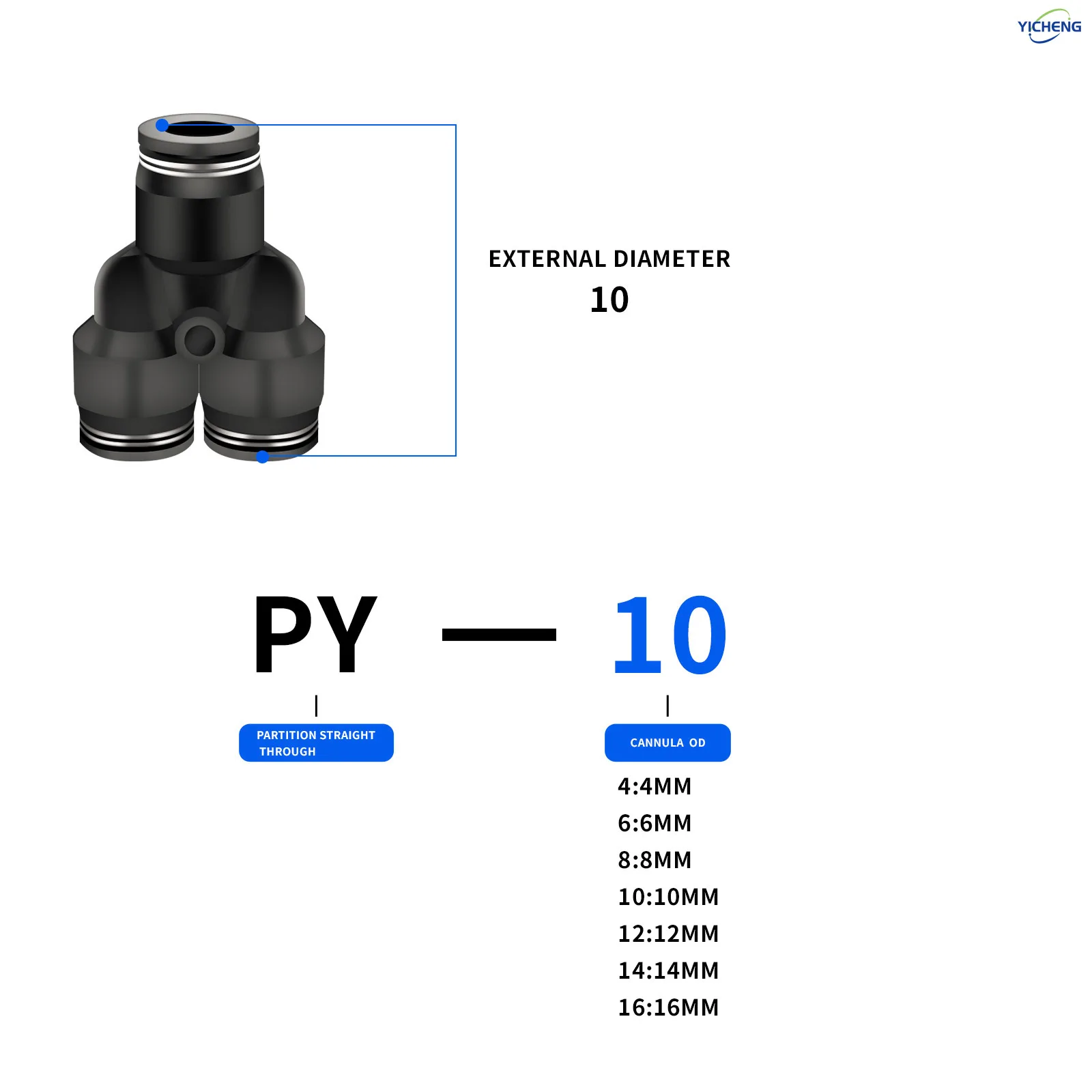 10MM ID Hose Connector Y Split - Push Fit Connector avaliação e preço