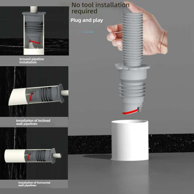 Silicone Bathroom Sewer Seal R - Drain Pipe Clip avaliação e preço