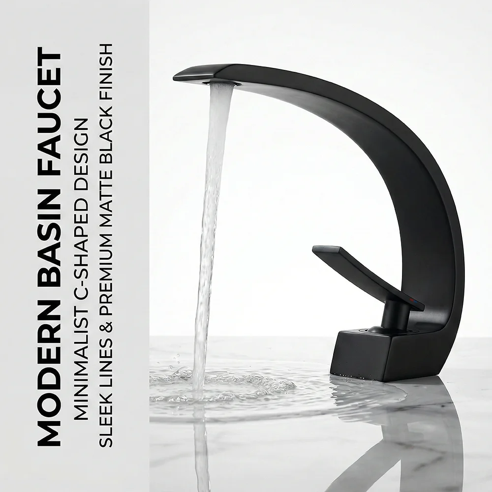 Matte Black Bathroom Faucet, A - Silicone Tap Washer avaliação e preço