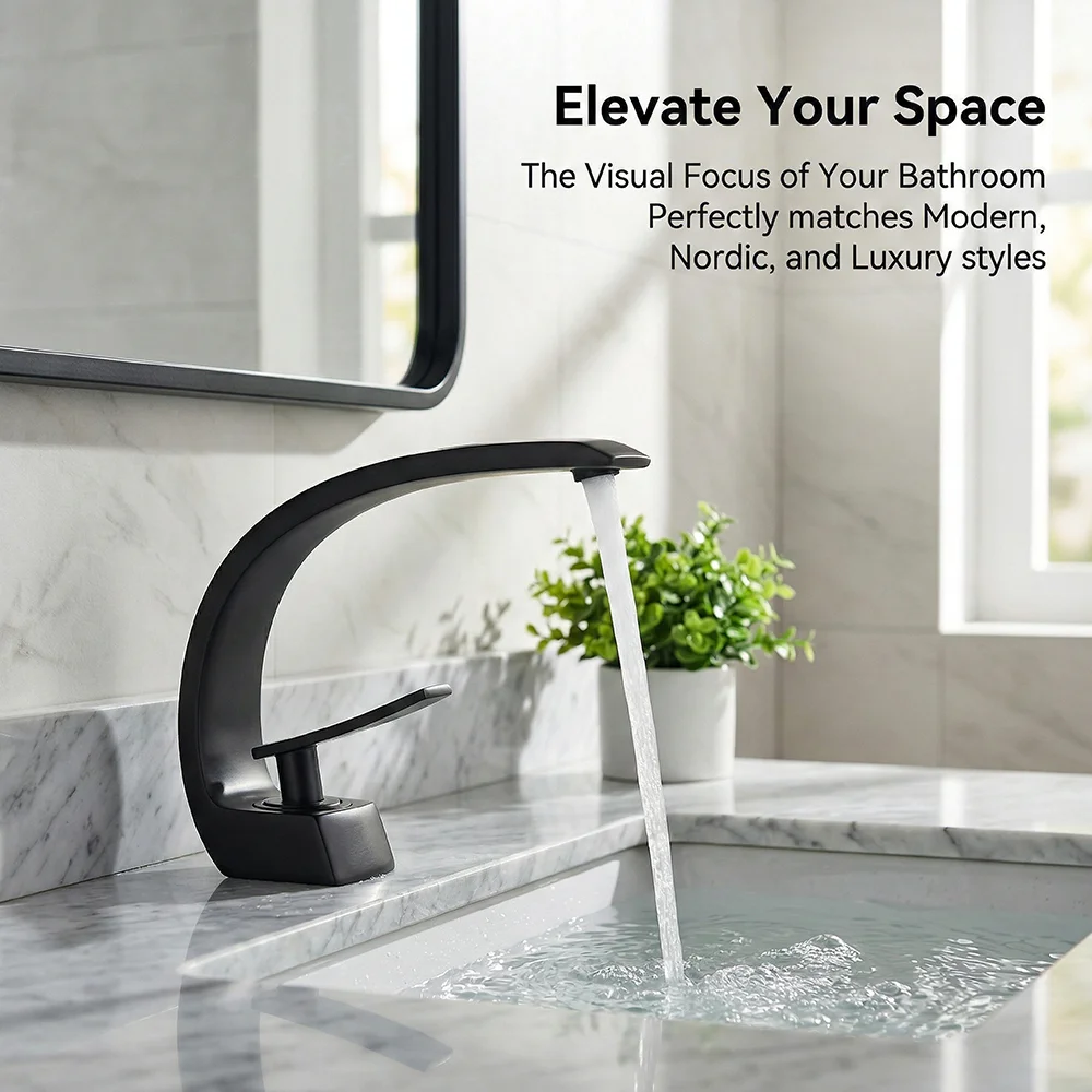 Matte Black Bathroom Faucet, A - Silicone Tap Washer avaliação e preço