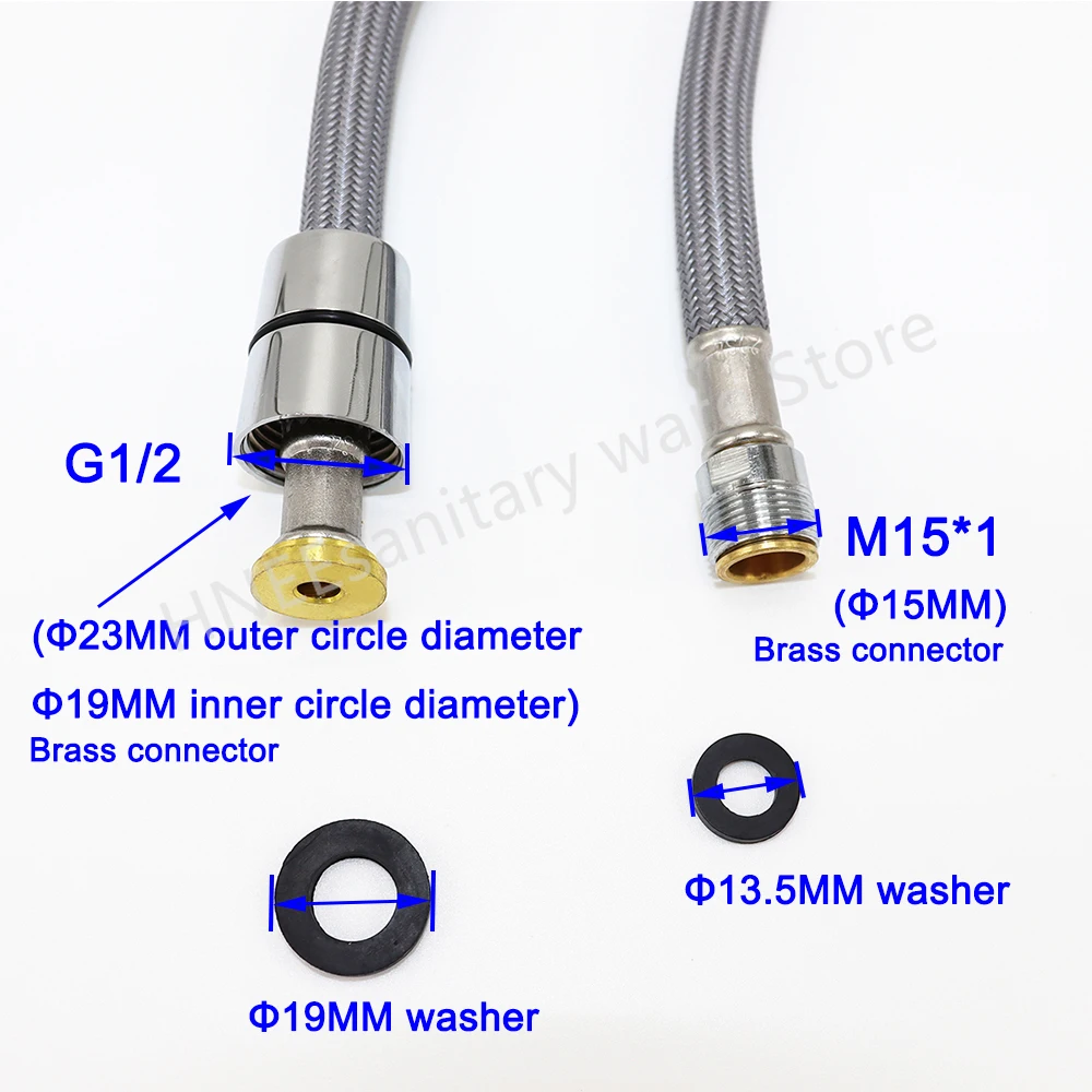 50cm/60cm/85cm/150cm F1/2 M15* - Flexible Hose Braided avaliação e preço