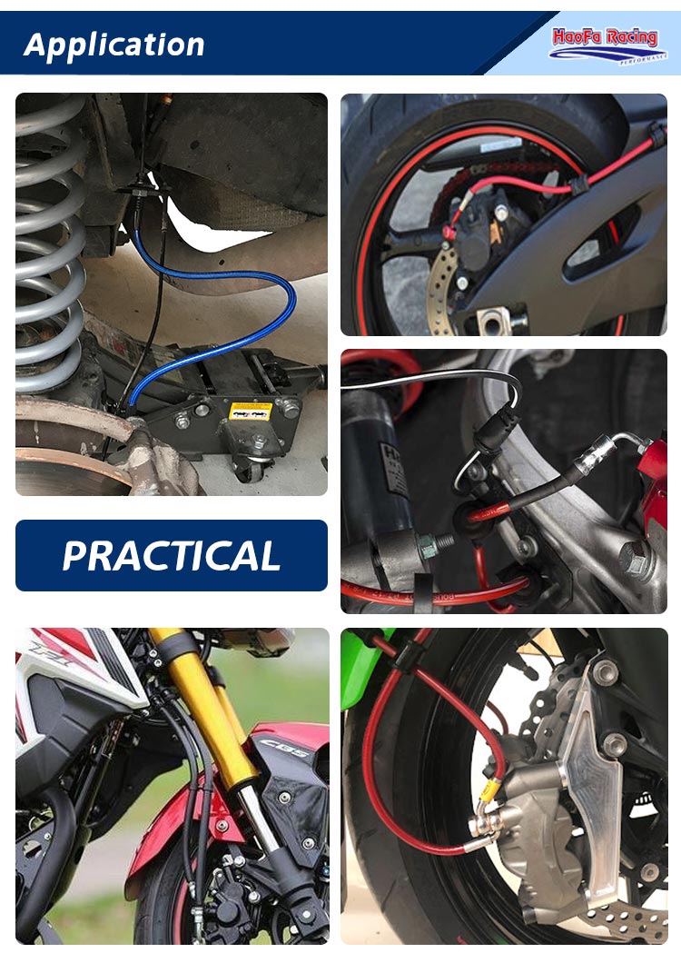 AN3 Motorcycle PTFE Brake Line - Flexible Hose Braided avaliação e preço