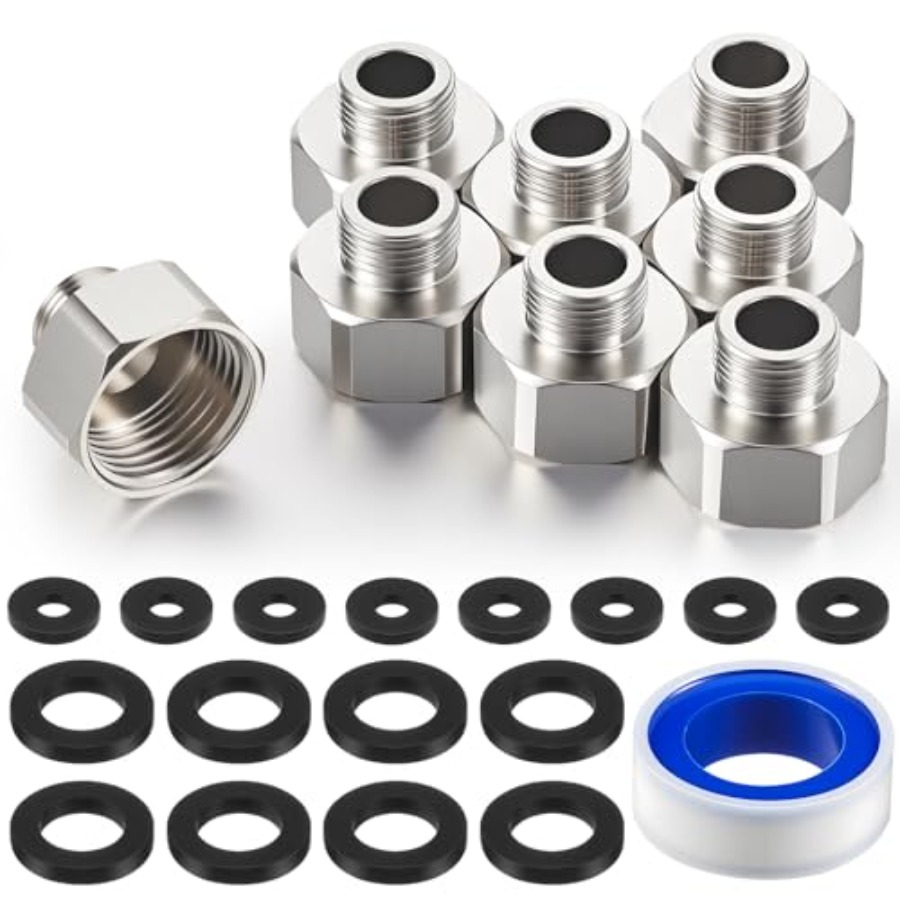 8 Pcs Brass Water Line Adapter - Compression Fitting Brass avaliação e preço