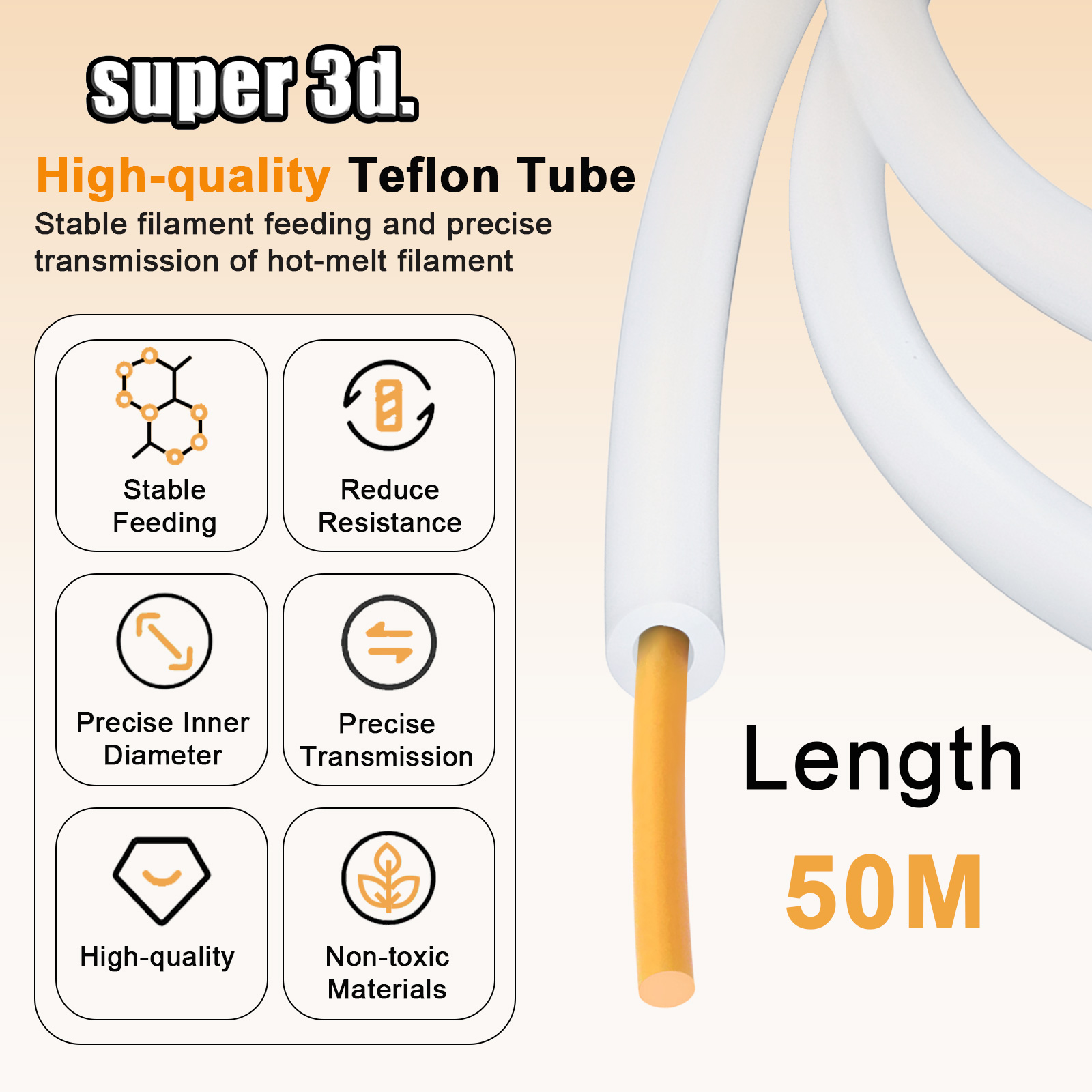 1/2/50M Bambu Lab PTFE Tube ID - Ptfe Tape Thread avaliação e preço