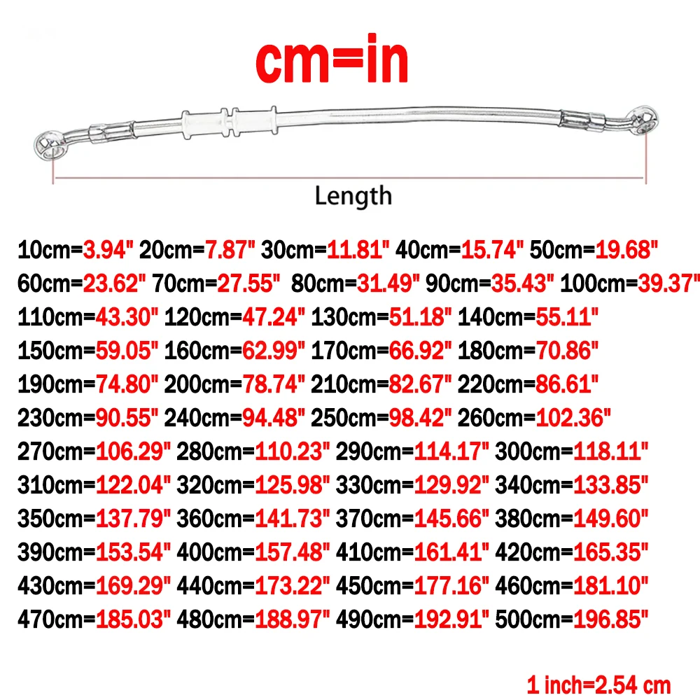 10cm~500cm Motorcycle Brake Cl - Flexible Hose Braided avaliação e preço