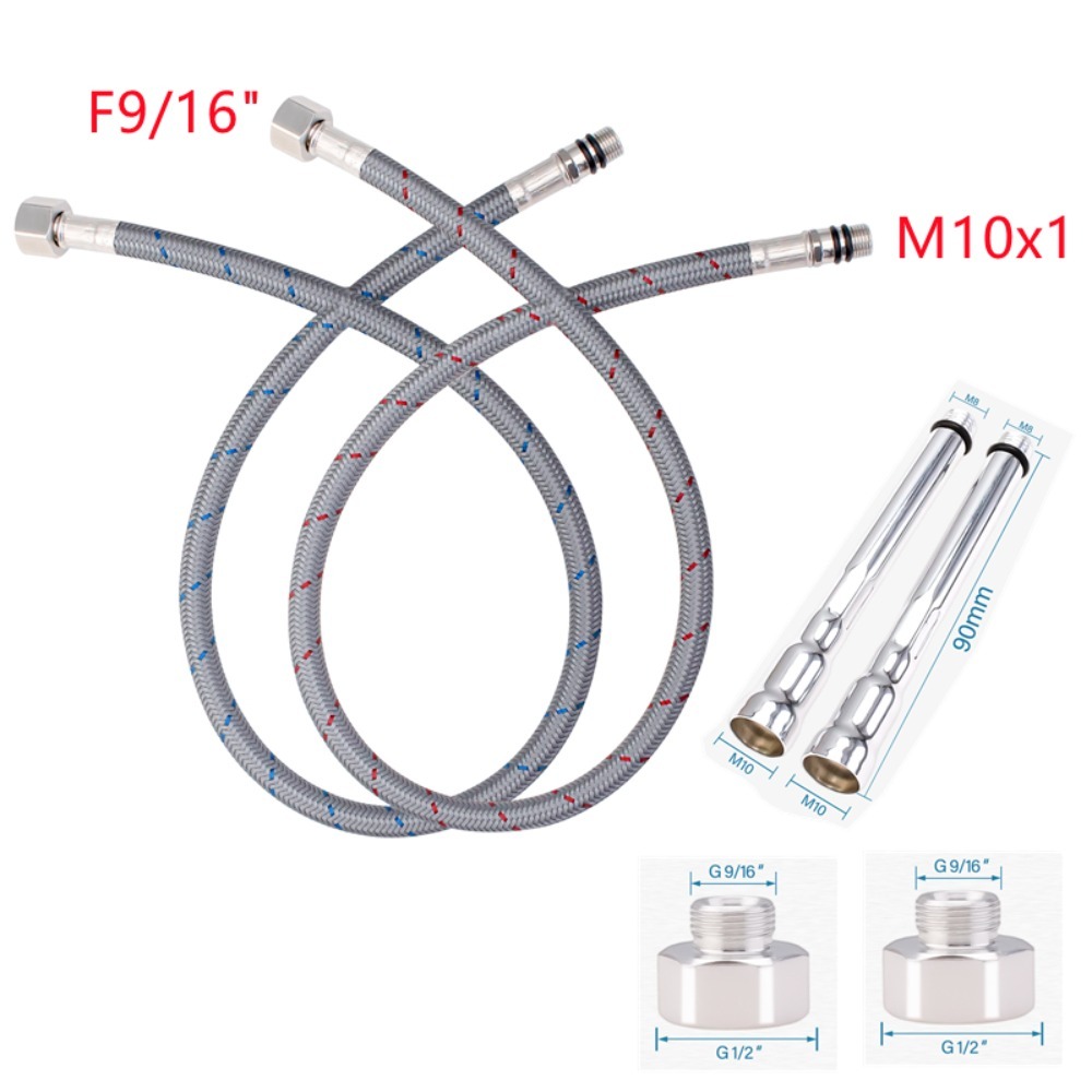 2PCS Flexible Plumbing Pipes G - Flexible Hose Braided avaliação e preço