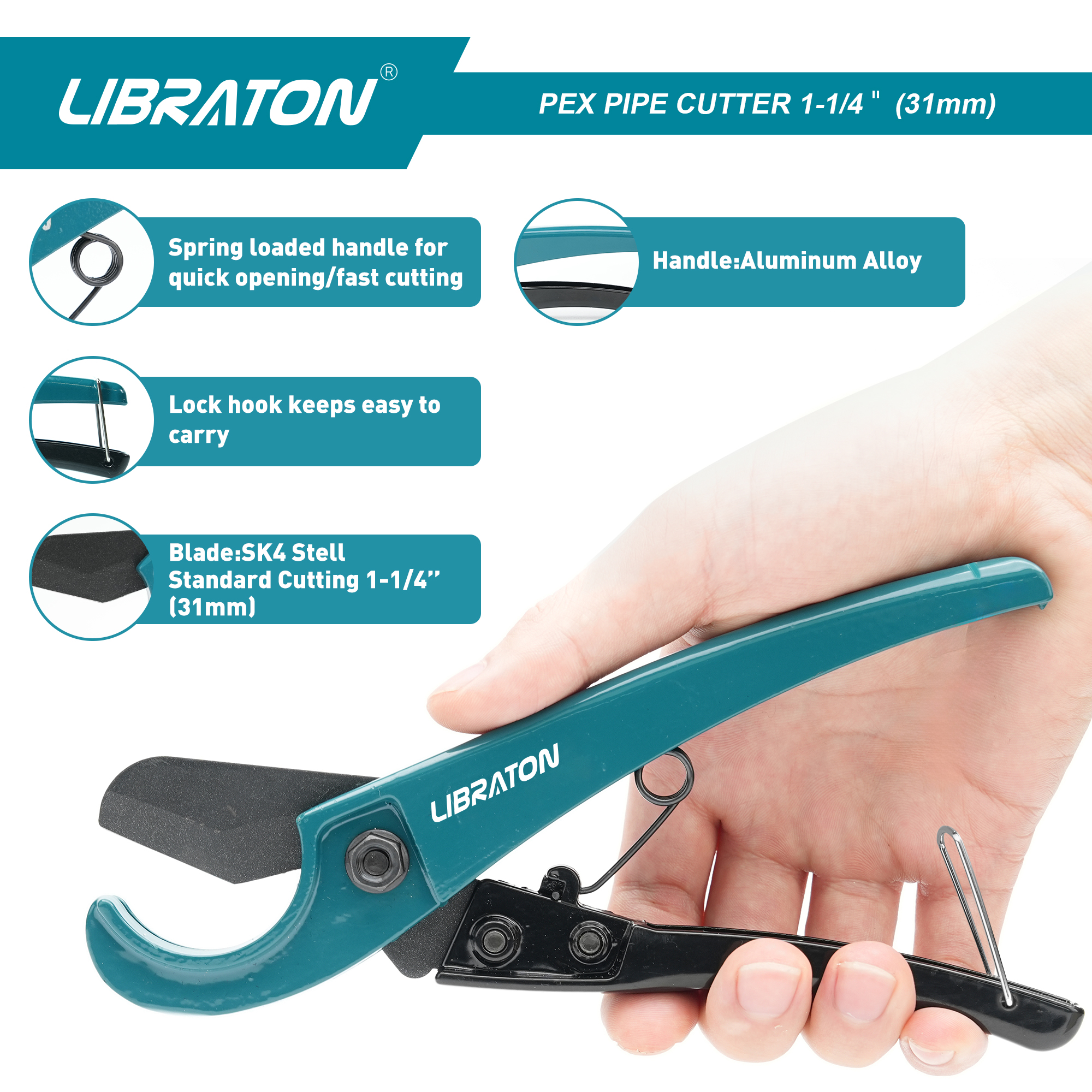 Libraton Pex Cutter 31mm Pex P - Pipe Cutter Ratchet avaliação e preço