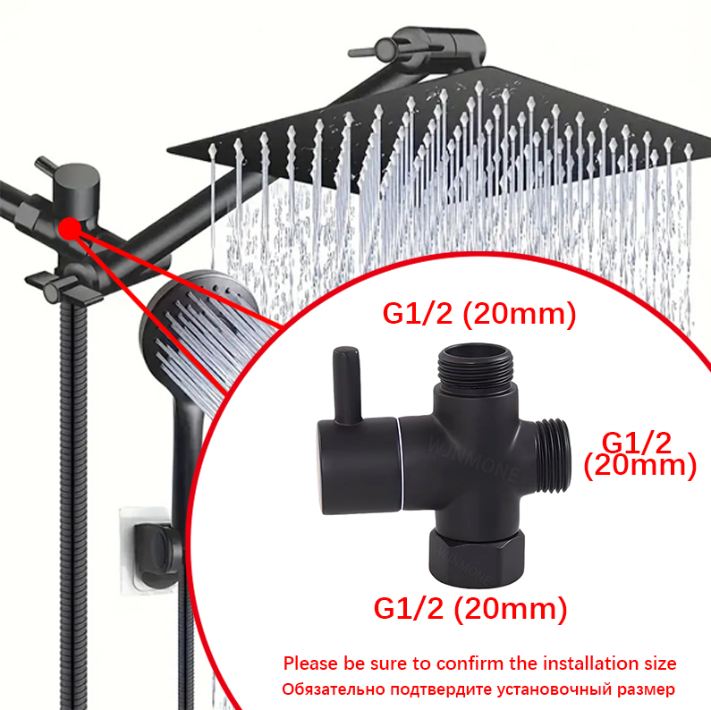 Black Silver 3 Way T-Adapter D - Shower Valve Cartridge avaliação e preço