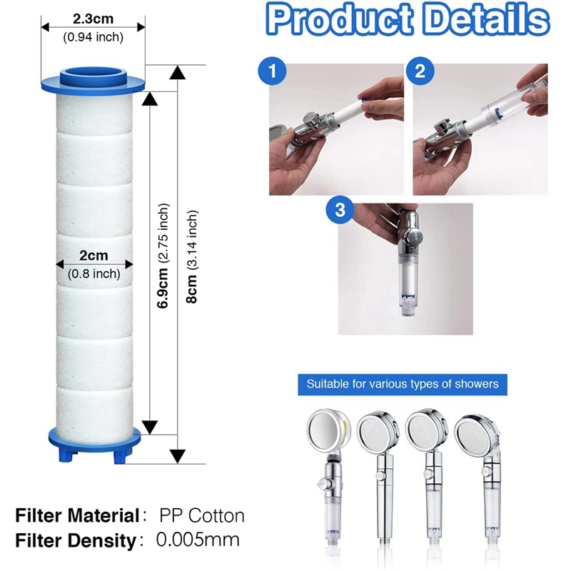 10Pcs  8x2.4cm Bathroom Shower - Shower Valve Cartridge avaliação e preço