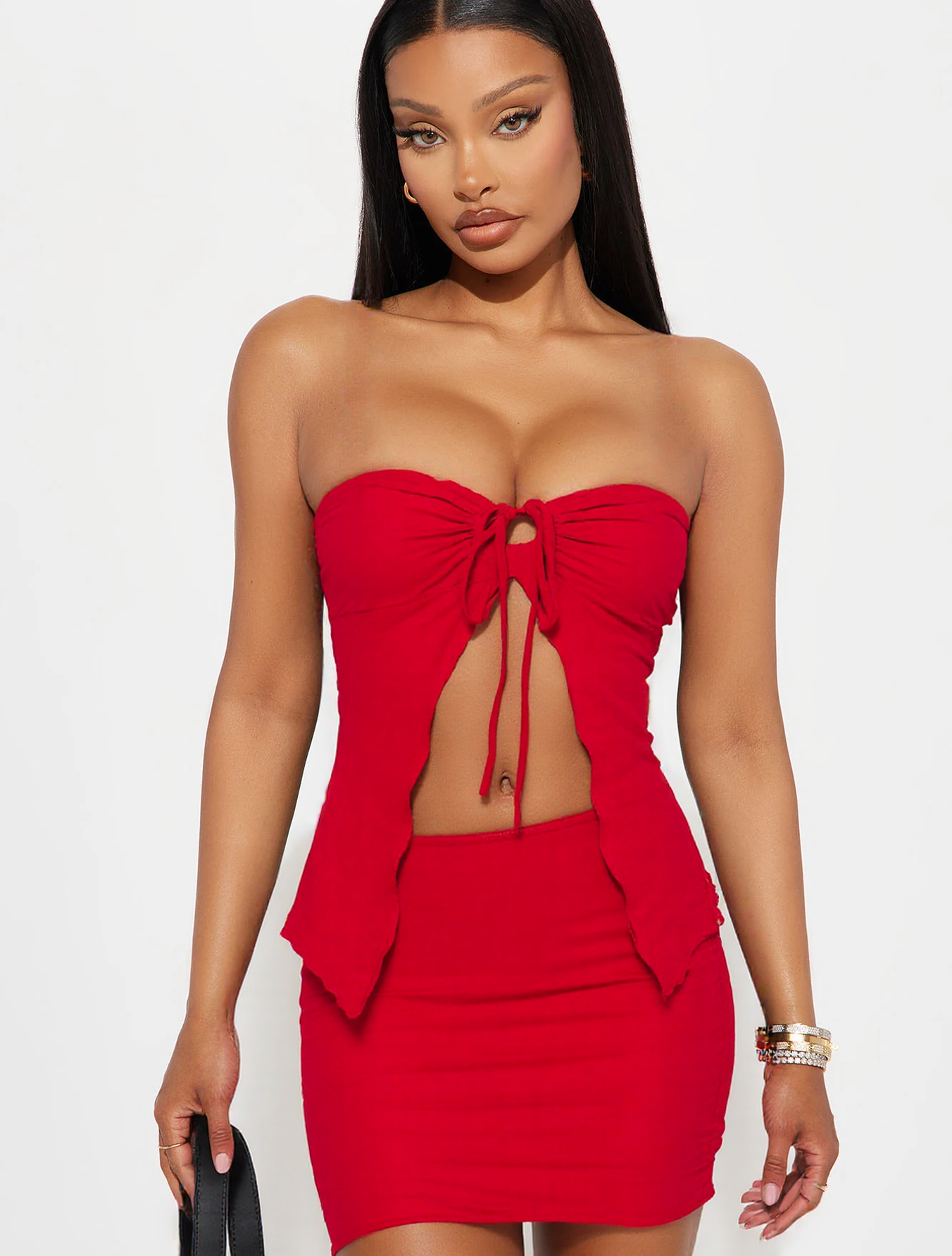 Women's Solid Color Tube Top & - Pipe Bending Spring avaliação e preço