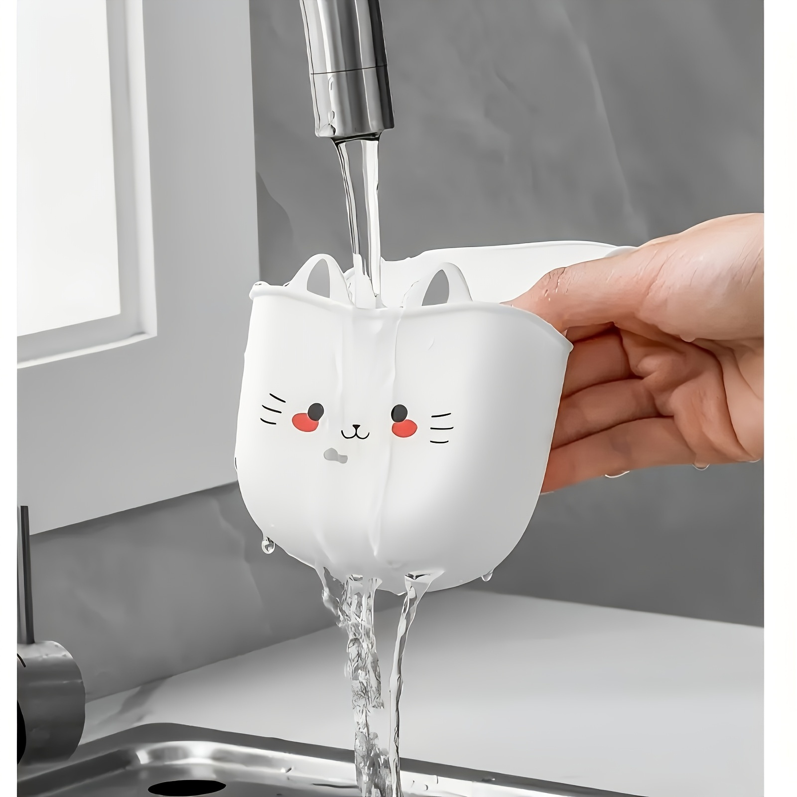 Cartoon Cat Basket Soft Buckle - Silicone Tap Washer avaliação e preço