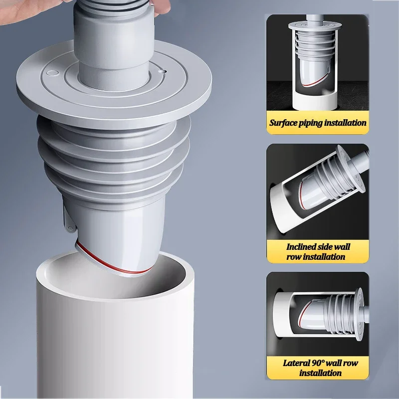 Silicone Bathroom Sewer Seal R - Drain Pipe Clip avaliação e preço