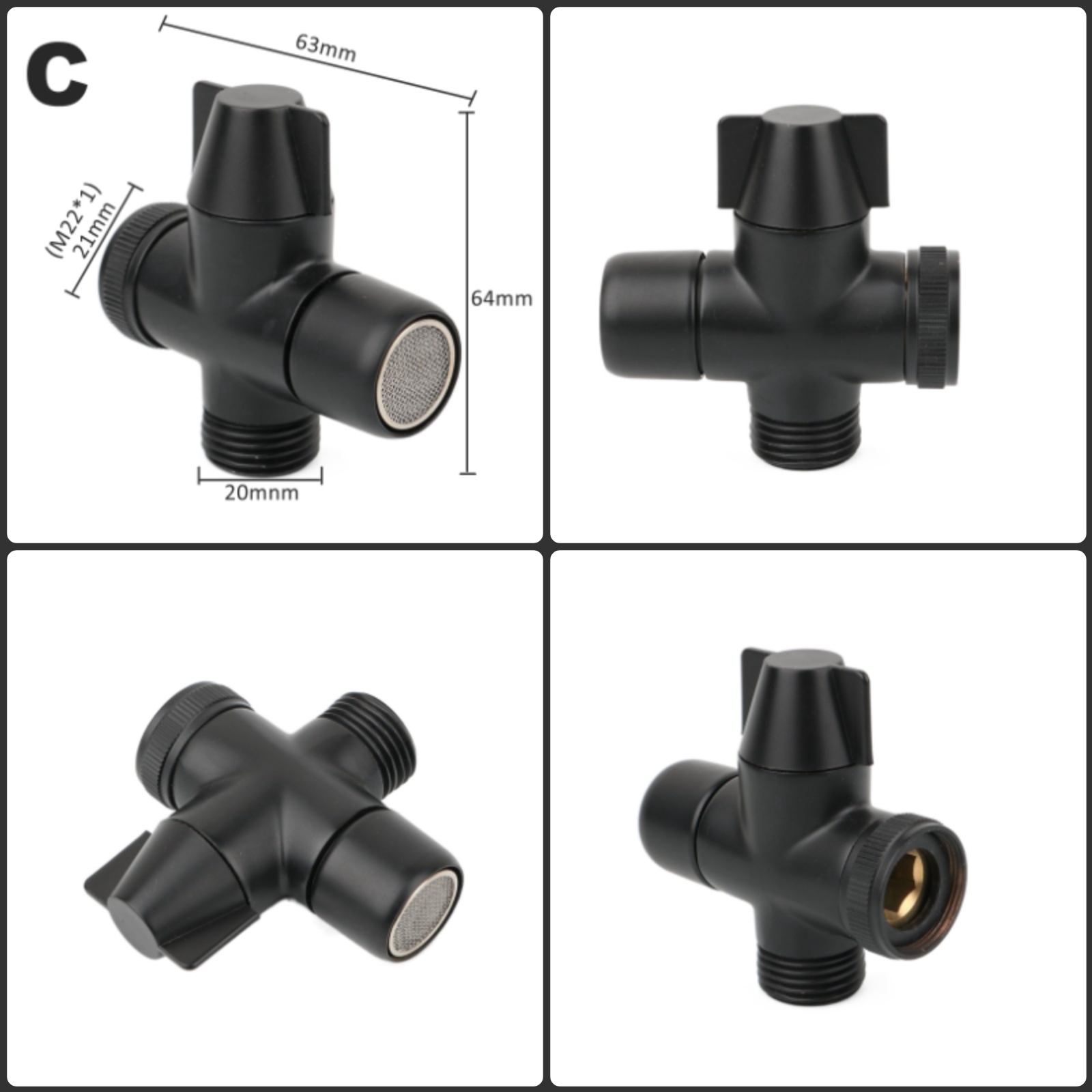 Black Brass Shower Arm Adapter - Shower Valve Cartridge avaliação e preço