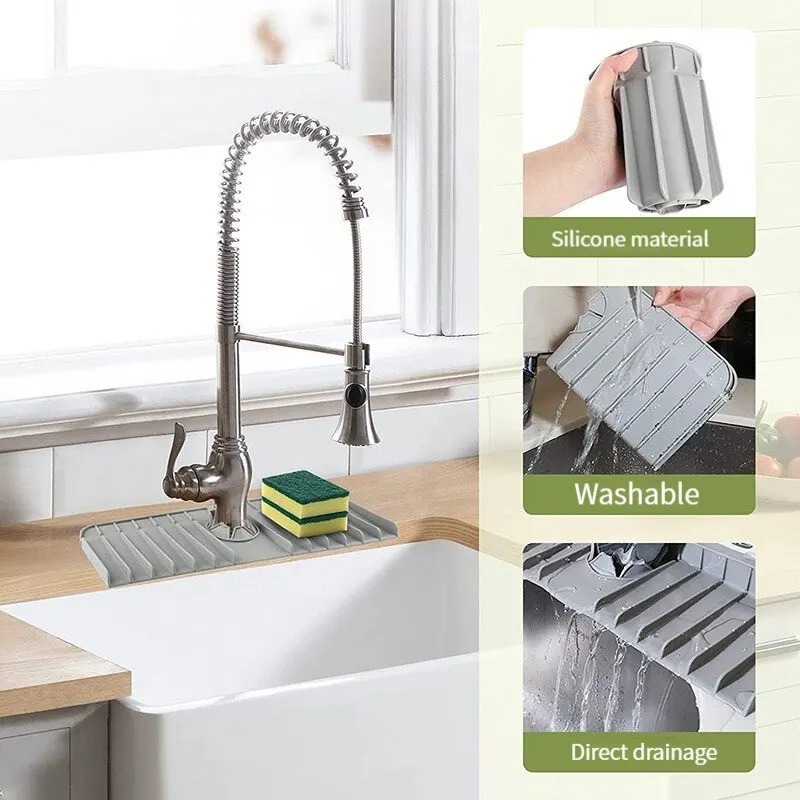 Silicone Faucet Mat Dish Soap  - Silicone Tap Washer avaliação e preço
